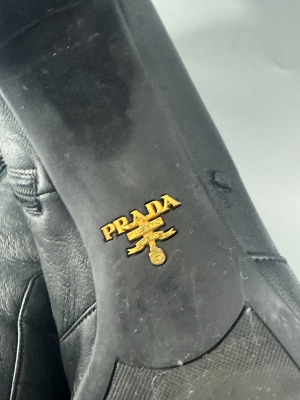 Authentic Prada Black Lamp Skin Leather Ankle Boots, Size 39 - Picture 9 of 15